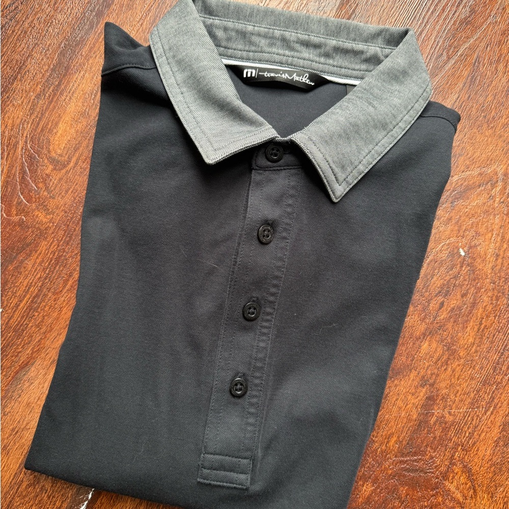 Travis Mathew Black Polo Shirt Classic Design